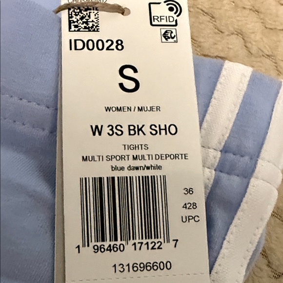 Adidas Sky Blue Tights with White Accents - Picture 5 of 5